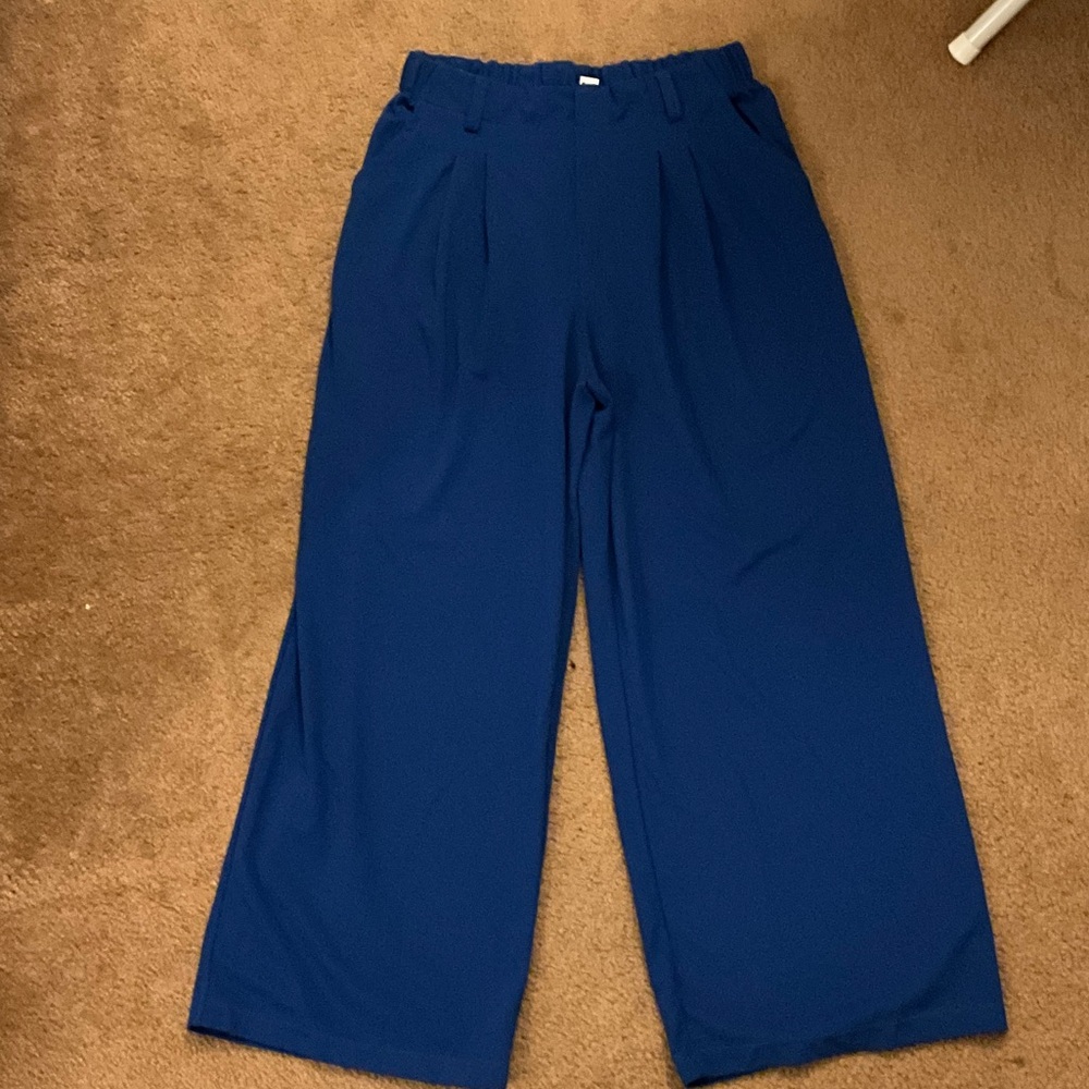 Halara waffle pattern Wide Leg Royal Blue Pants